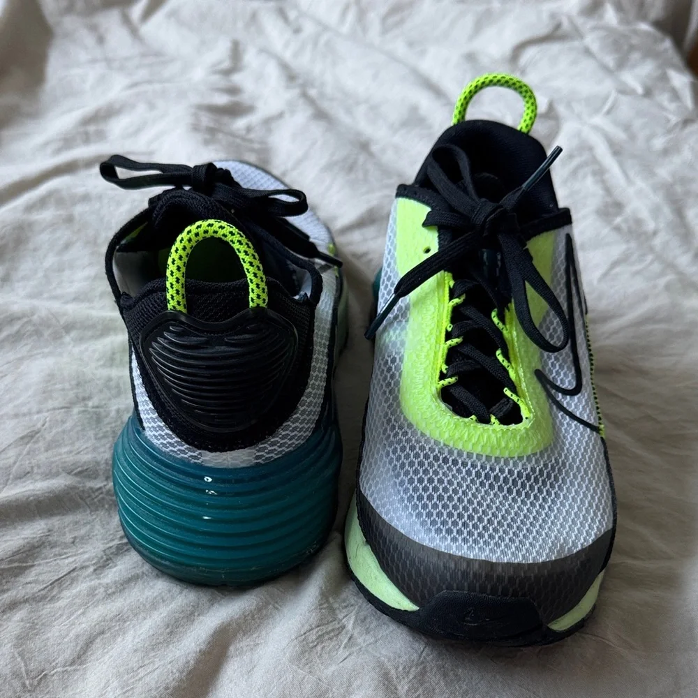 Nike Air Max Sneakers in Neon Green, Teal & Black - Picture 4 of 7